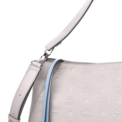 MCM Calfskin Ottomar Monogram Large Klara Hobo Dove 13 of 13