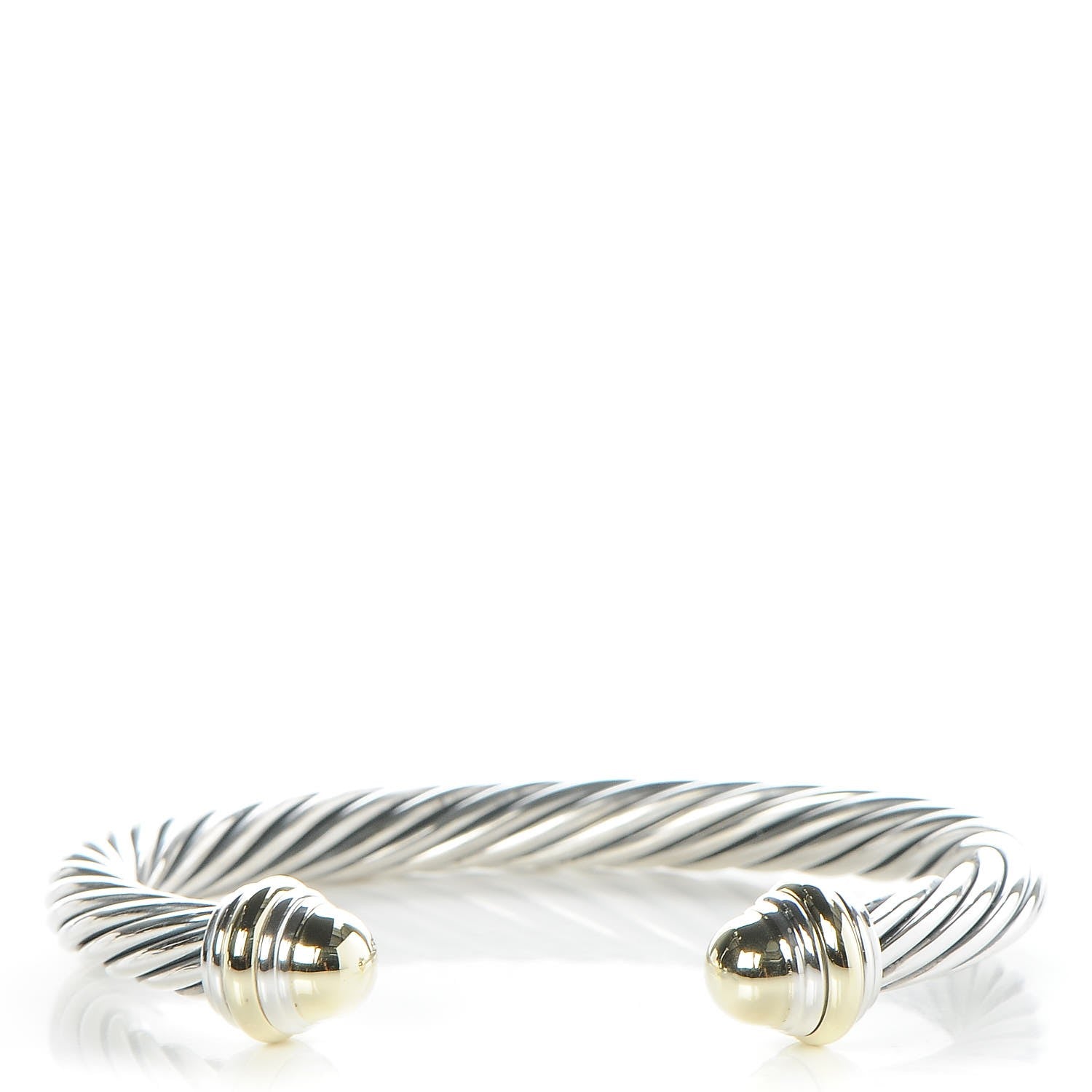 David Yurman Sterling Silver 14K Yellow Gold 7mm Cable Classics Bracelet 1 of 4
