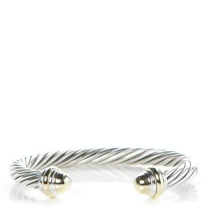 David Yurman Sterling Silver 14K Yellow Gold 7mm Cable Classics Bracelet 1 of 4