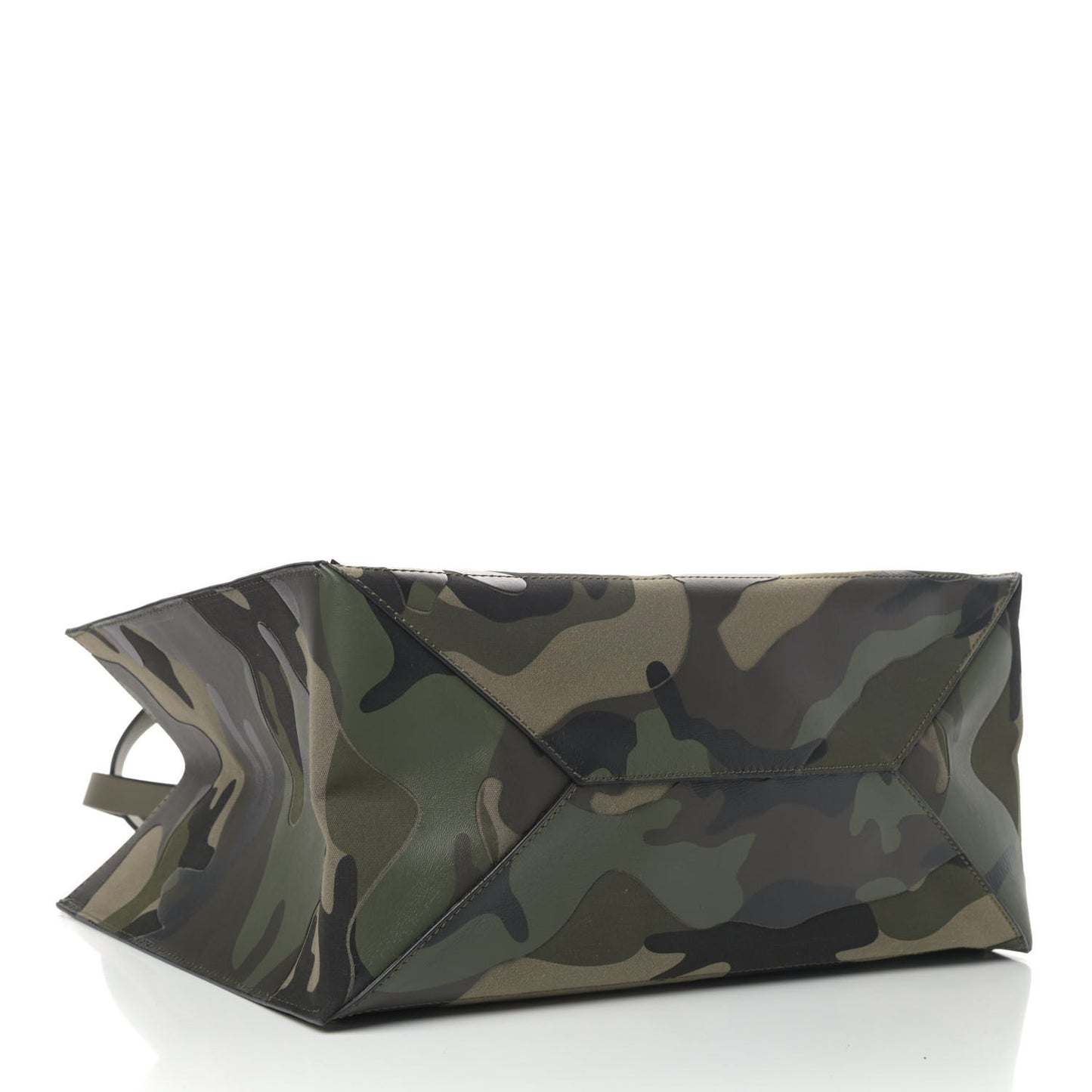 Nappa Canvas Camo Medium Rockstud Soft Tote Green