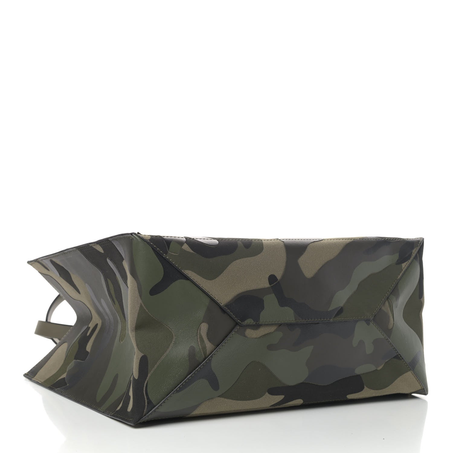 Valentino Garavani Nappa Canvas Camo Medium Rockstud Soft Tote Green 3 of 4