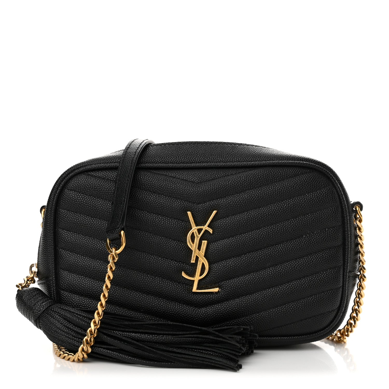 Saint Laurent Grain De Poudre Matelasse Monogram Mini Lou Camera Bag Black 1 of 17