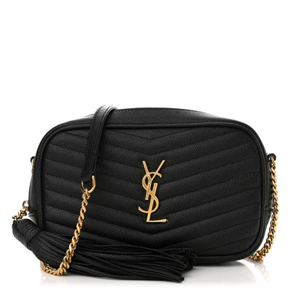 Saint Laurent Grain De Poudre Matelasse Monogram Mini Lou Camera Bag Black 1 of 17