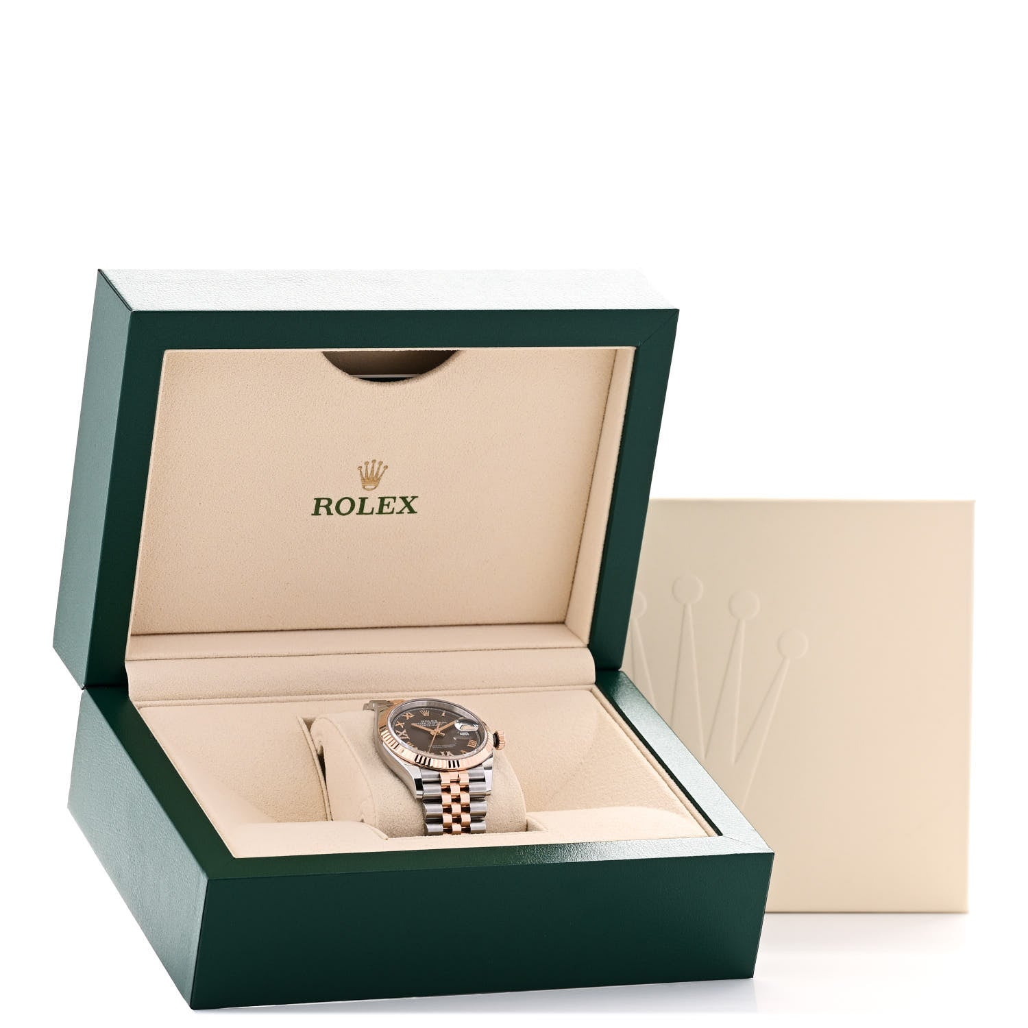 Rolex Stainless Steel 18K Everose Gold Diamond 36mm Oyster Perpetual Datejust Watch Slate Roman 126231 5 of 5