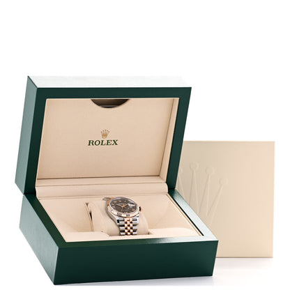 Rolex Stainless Steel 18K Everose Gold Diamond 36mm Oyster Perpetual Datejust Watch Slate Roman 126231 5 of 5