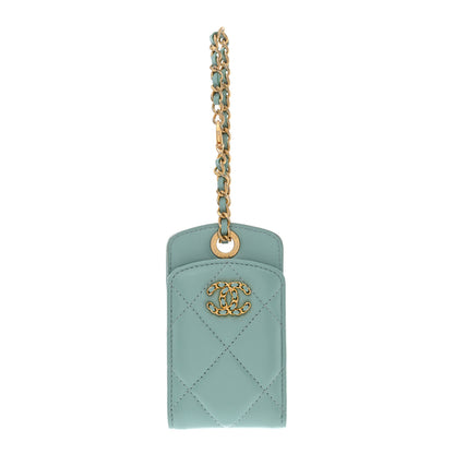 Chanel Goatskin Quilted Chanel 19 Luggage Tag Light Blue 1 of 7