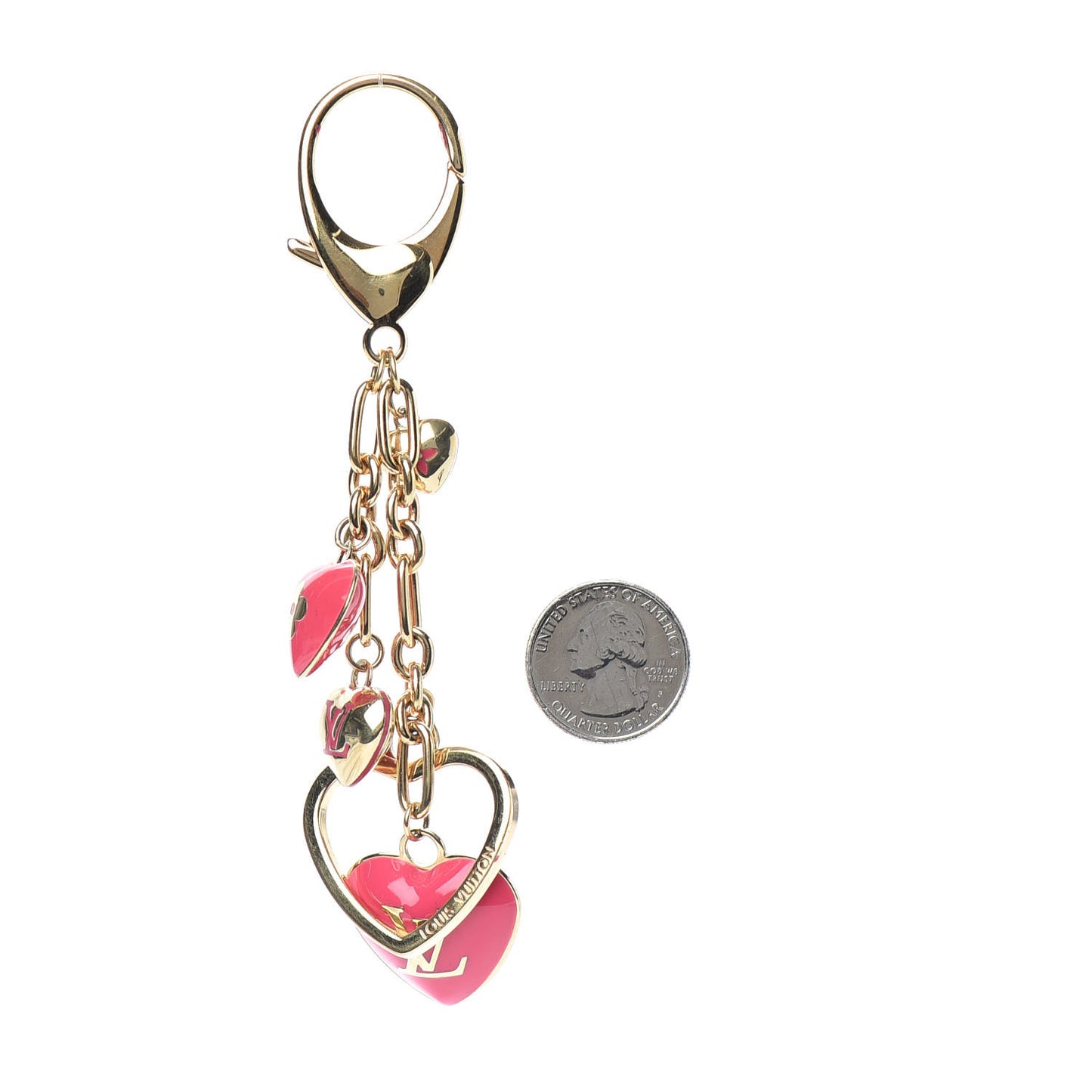 Coeurs Heart Bag Charm Key Holder Pink