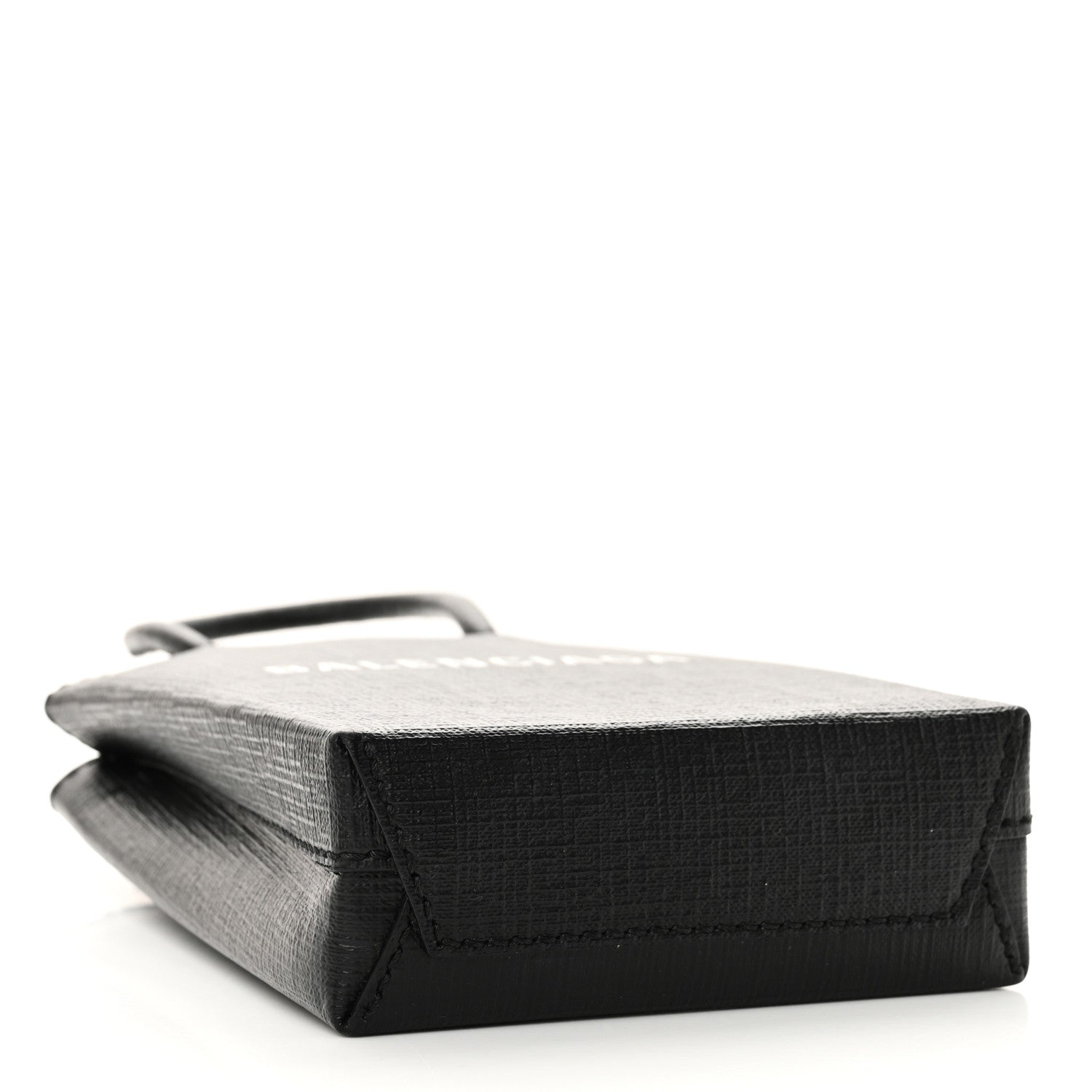 Balenciaga Squared Calfskin Logo Shopping Phone Holder Bag Black 4 of 10