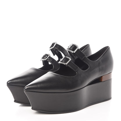 Gucci Nappa Liv Mary Jane Platform Loafers 38 Black 3 of 8