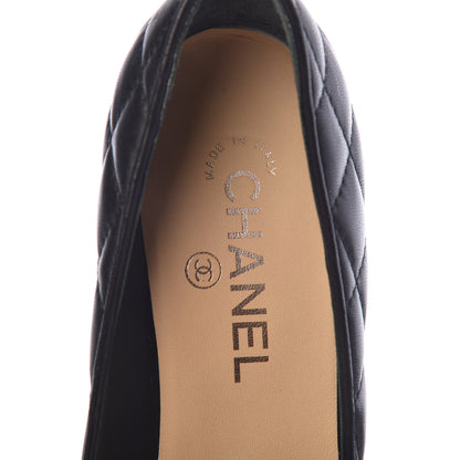 Chanel Lambskin Quilted Cap Toe Pumps 37 Black 7 of 9