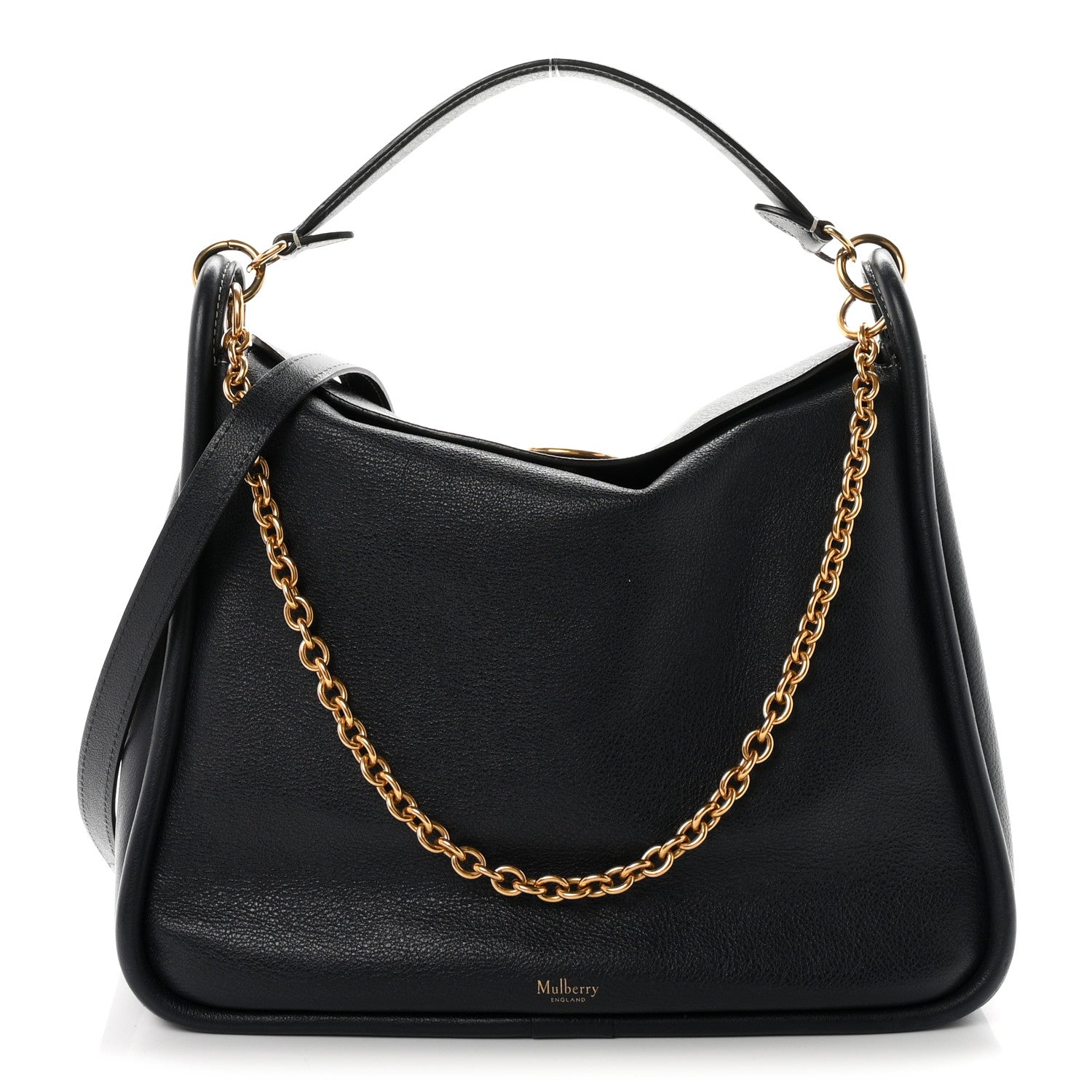 Mulberry Small Classic Grain Calfskin Leighton Midnight Blue 1 of 11