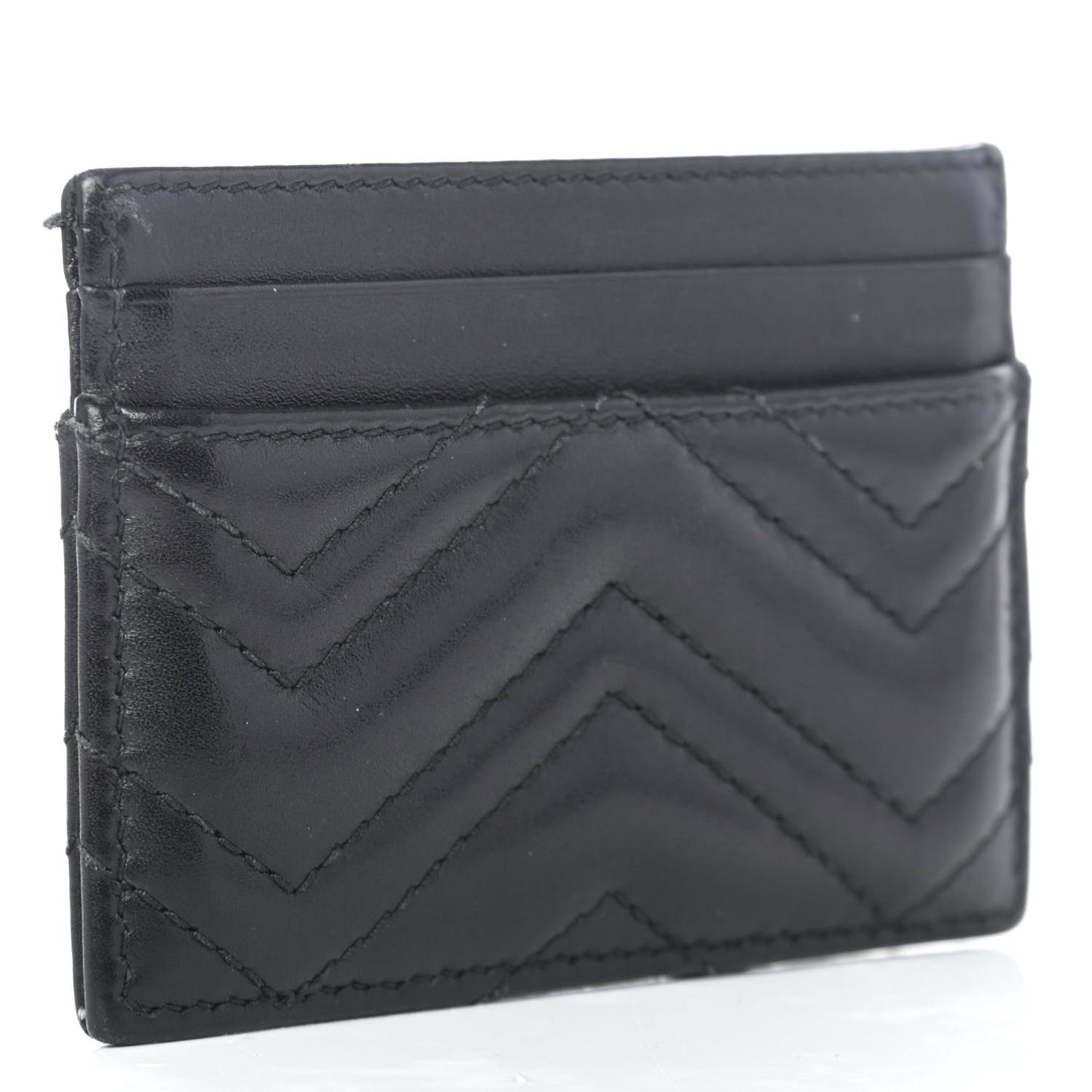 Calfskin Matelasse GG Marmont Card Holder Black