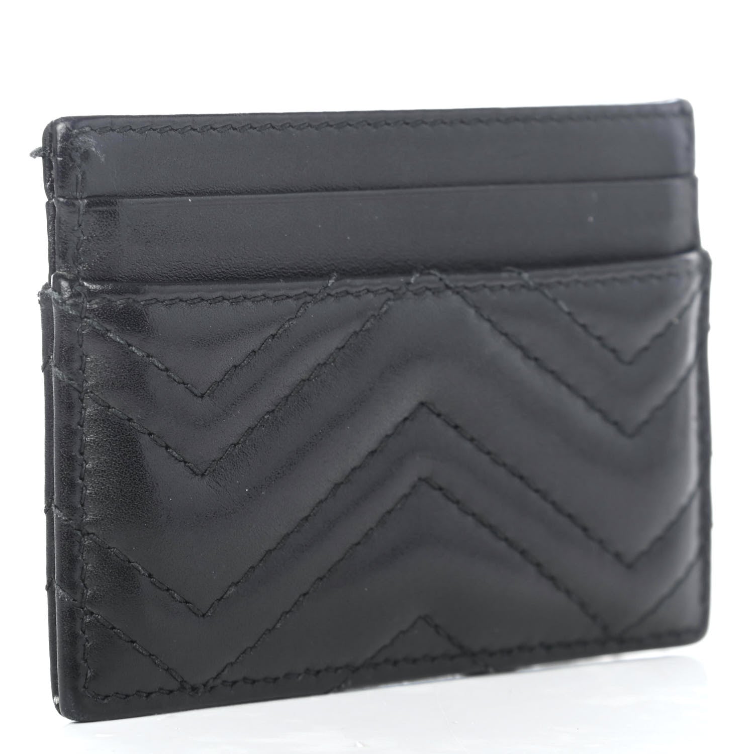 Gucci Calfskin Matelasse GG Marmont Card Holder Black 2 of 4