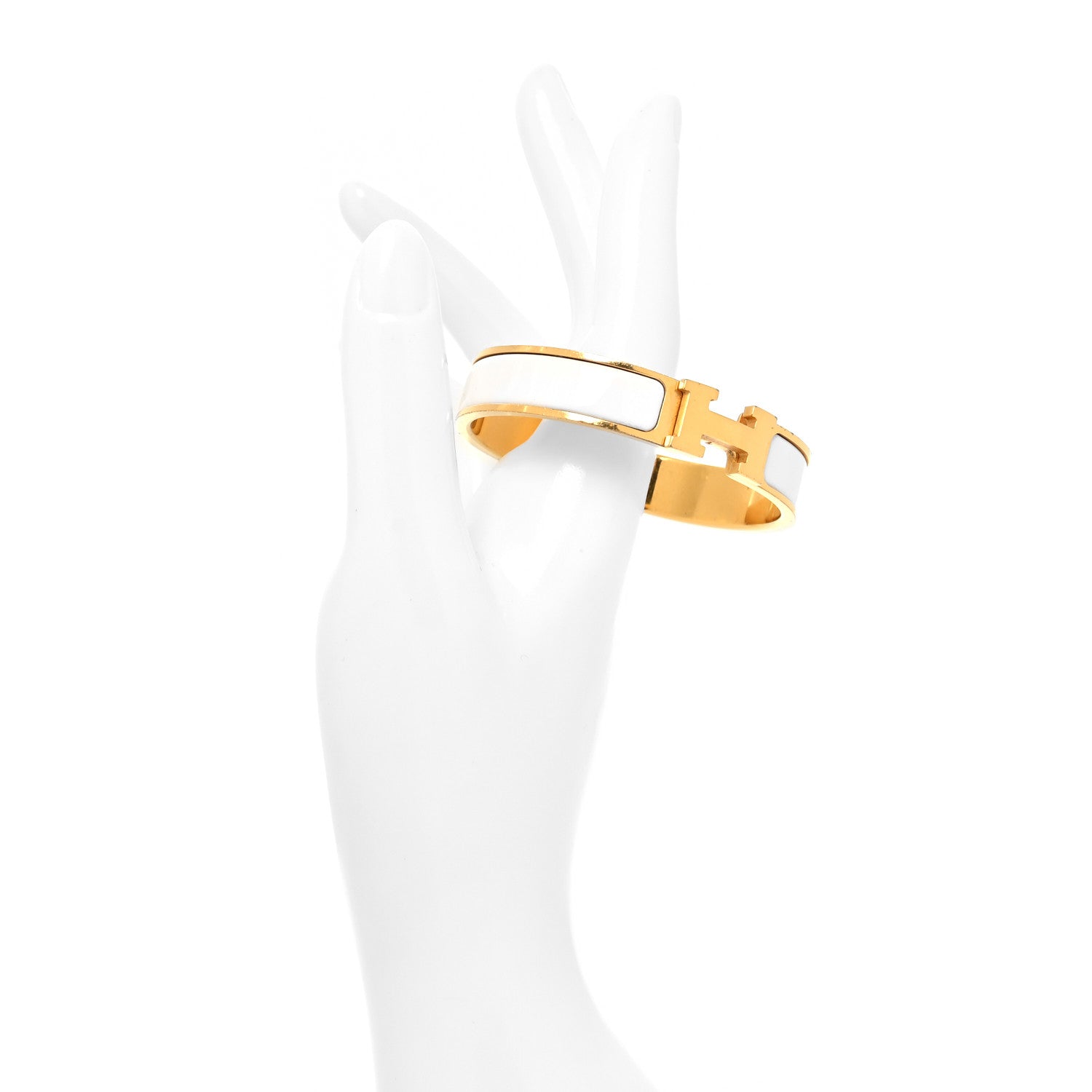 Hermes Enamel Narrow Clic Clac H Bracelet PM White 2 of 5
