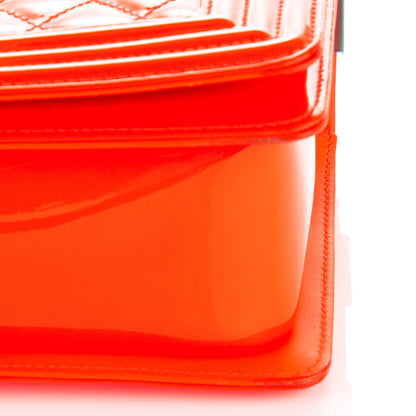 Chanel Patent Quilted Medium Boy Flap Orange 6 of 13