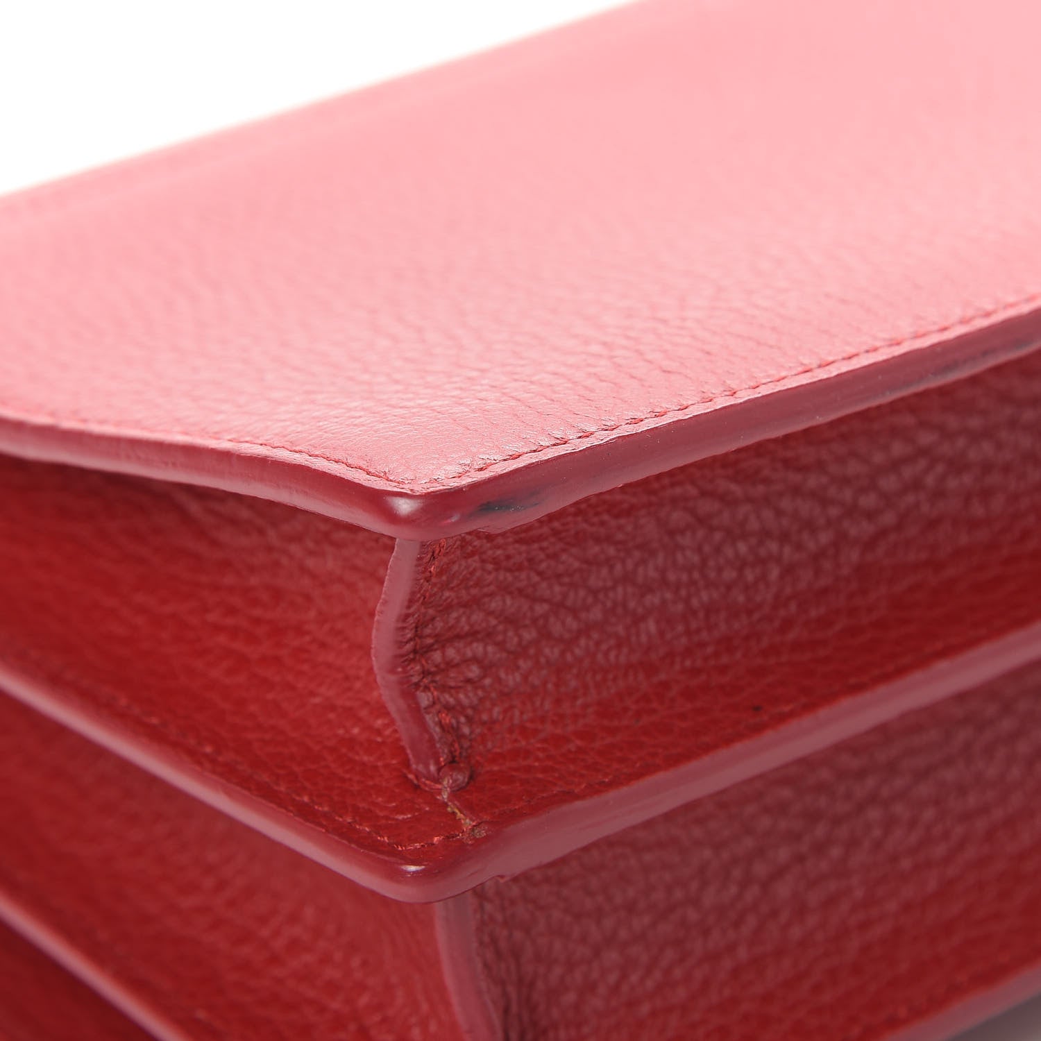 Saint Laurent Grained Calfskin Medium Monogram Sunset Satchel Red 10 of 11