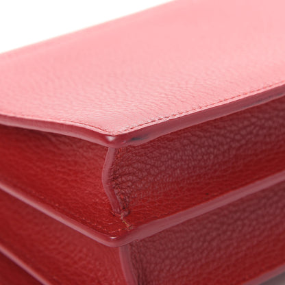 Saint Laurent Grained Calfskin Medium Monogram Sunset Satchel Red 10 of 11