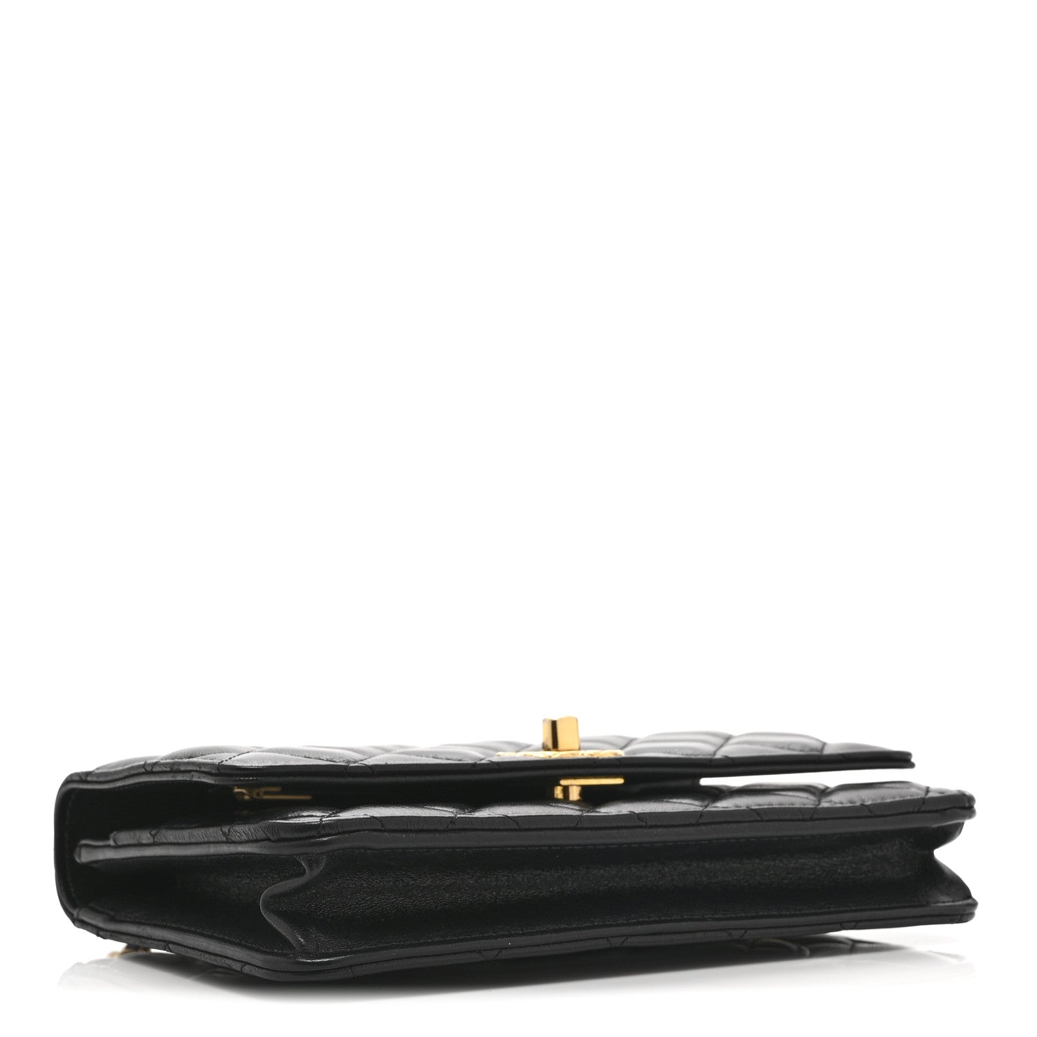 Chanel Shiny Lambskin Quilted Dynasty Wallet On Chain WOC Black 4 of 12