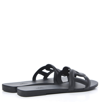 Hermes Rubber Aloha Sandals 40 Black 4 of 8