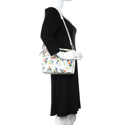 Loewe Satin Calfskin Flower Print Small Puzzle Edge Bag White Multicolor 2 of 11