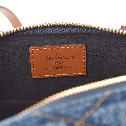 Louis Vuitton Denim Calfskin Reverse Monogram Malletage Alma BB Blue 6 of 11
