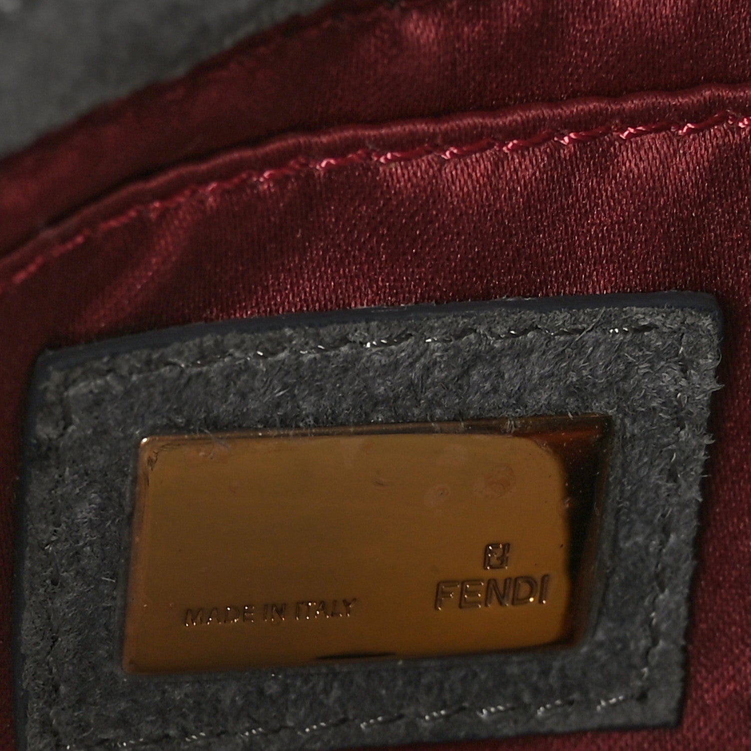 Fendi Velvet Mia Pochette Grey 6 of 9