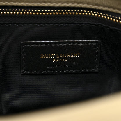 Saint Laurent Canvas Quilted Toy Loulou Puffer Monogram Chain Satchel Cool Beige 6 of 11