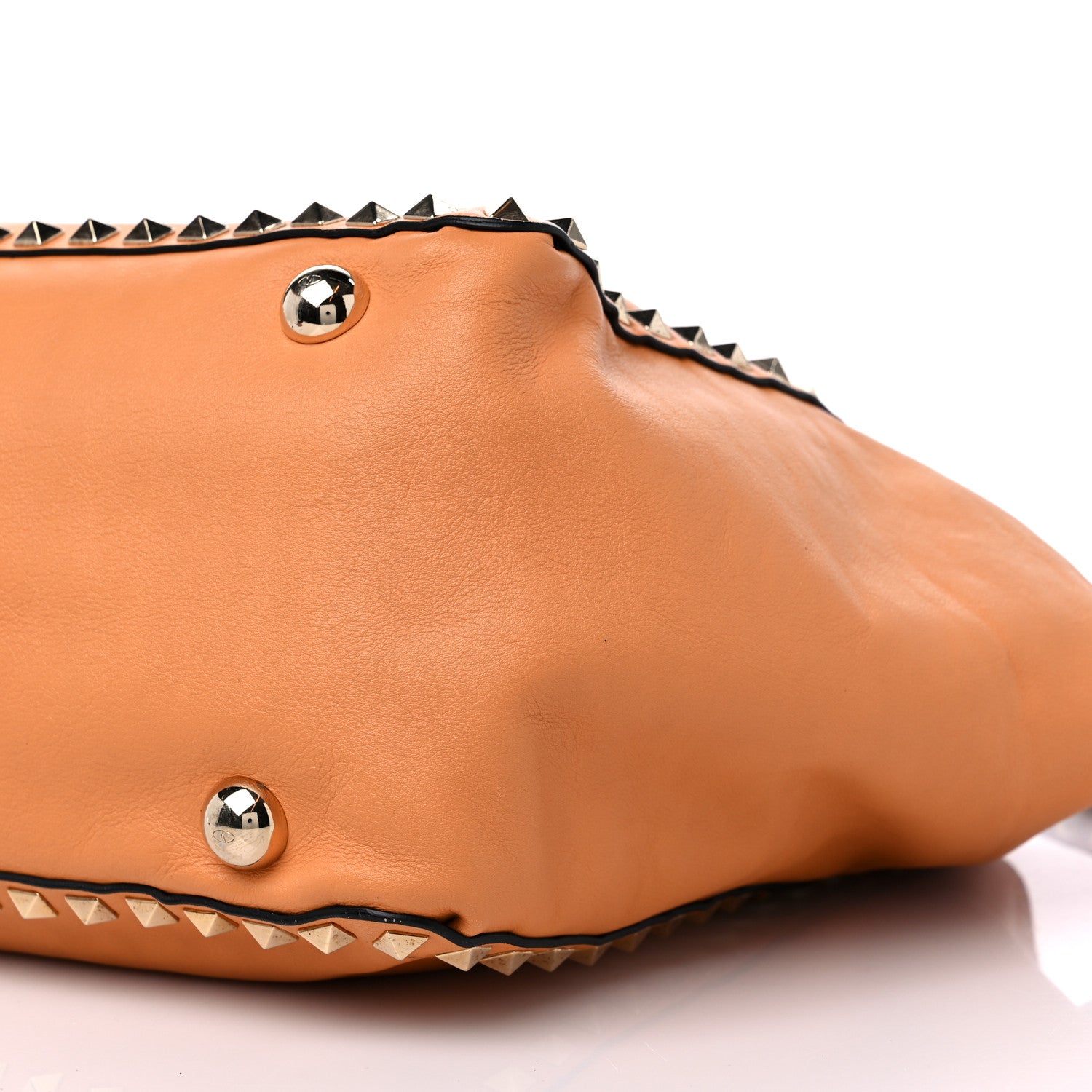 Valentino Garavani Vitello Medium Rockstud Tote Orange Fluo 7 of 7