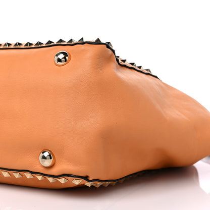 Valentino Garavani Vitello Medium Rockstud Tote Orange Fluo 7 of 7