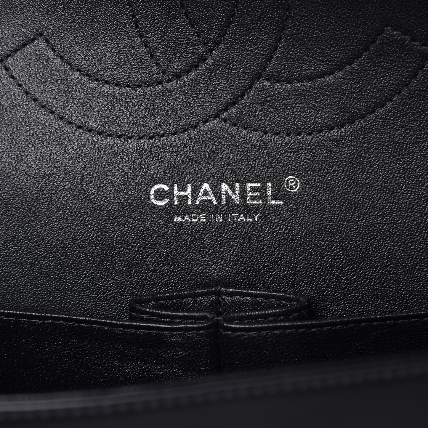 Patent Quilted Jumbo Double Flap Black