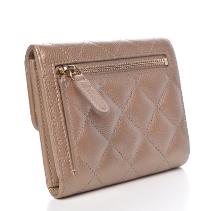 Chanel Metallic Calfskin Quilted Reissue Compact Wallet Gold 3 of 9