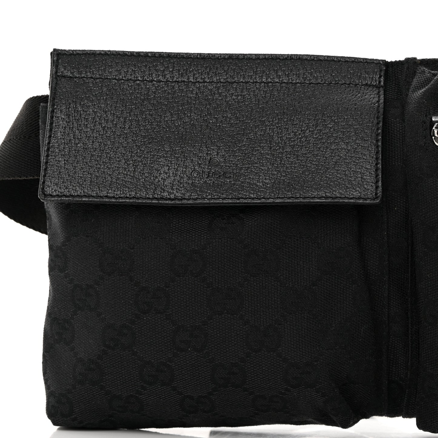 GG Monogram Double Pocket Belt Bag Black