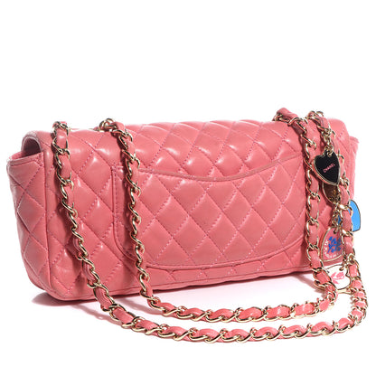Chanel Lambskin East West Valentine Charms Flap Pink 3 of 9