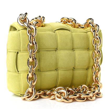 Bottega Veneta Suede Maxi Intrecciato Padded Chain Cassette Crossbody Bag Kiwi 3 of 8