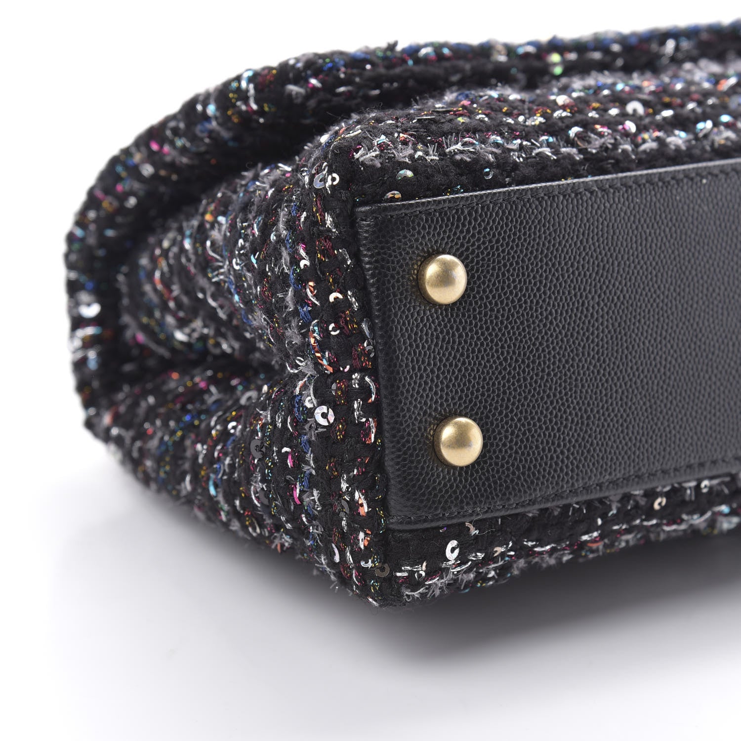 Chanel Tweed Sequin Mini Coco Handle Flap Black 9 of 10