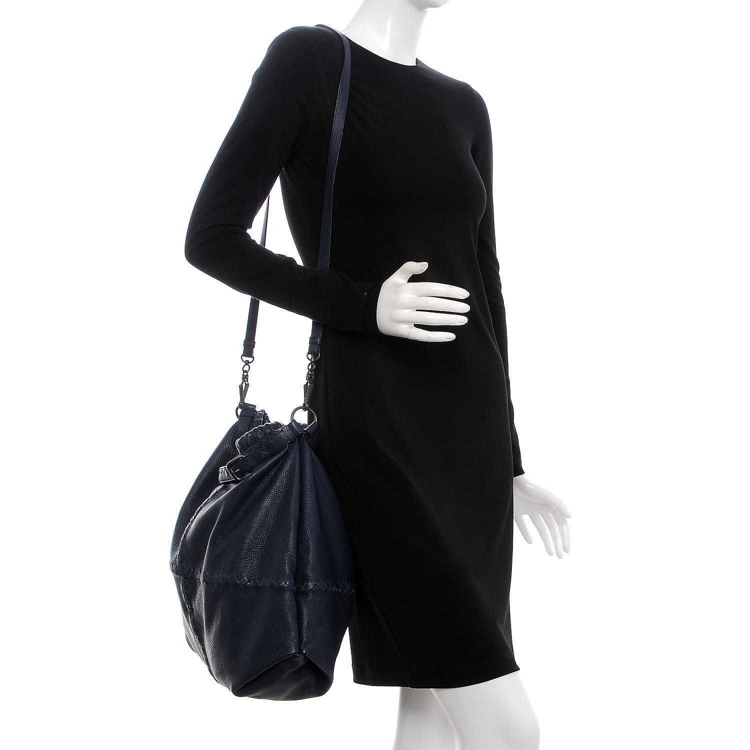 Bottega Veneta Washed Cervo Deerskin Bering Hobo Denim 2 of 9