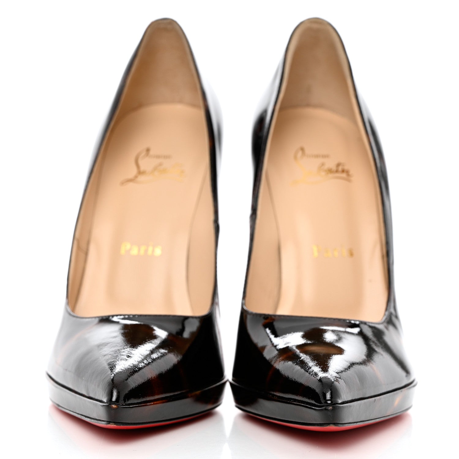 Christian Louboutin Patent Pigalle Plato 120 Pumps 39 Black Brown 2 of 10