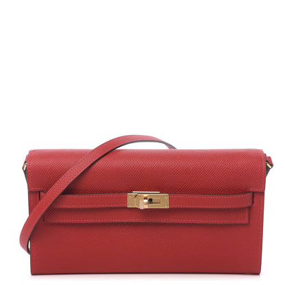 Hermes Epsom Kelly Wallet To Go Rouge Casaque 1 of 10