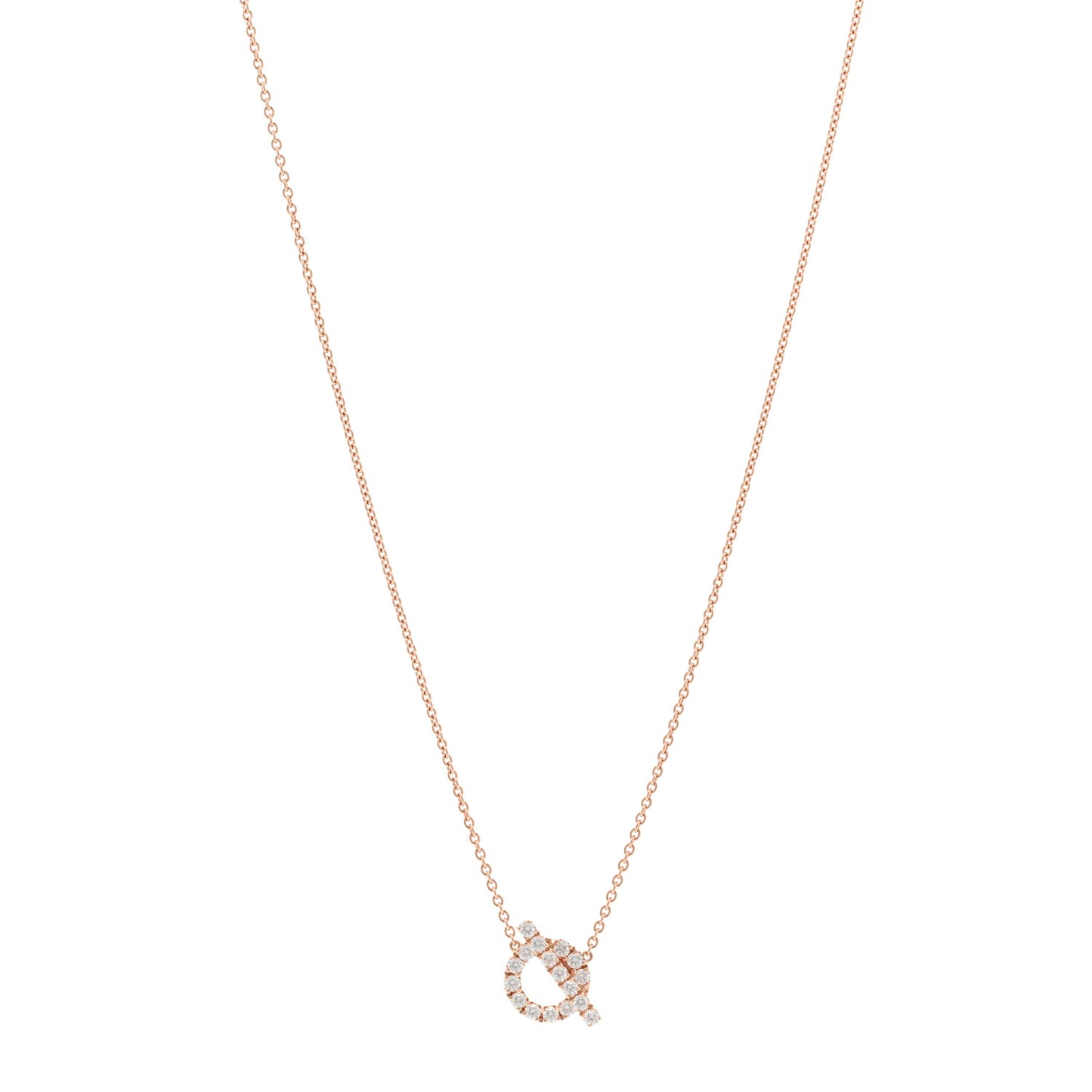 18K Rose Gold Diamond Finesse Pendant Necklace