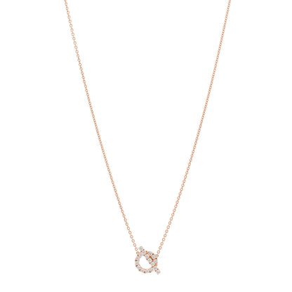 Hermes 18K Rose Gold Diamond Finesse Pendant Necklace 1 of 5