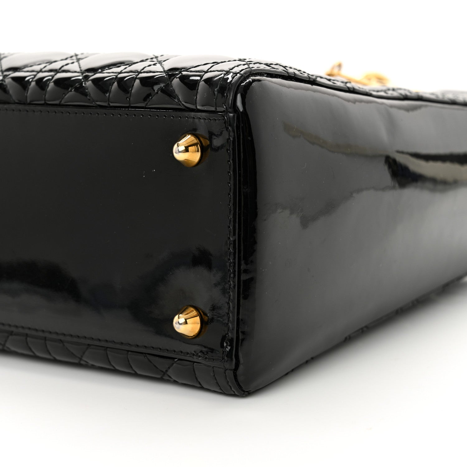 Christian Dior Patent Cannage Large Lady Dior Black 10 of 11