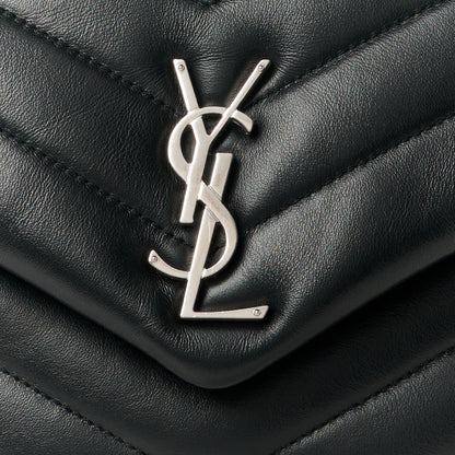 Saint Laurent Calfskin Y Quilted Monogram Small Loulou Chain Satchel Black 9 of 11