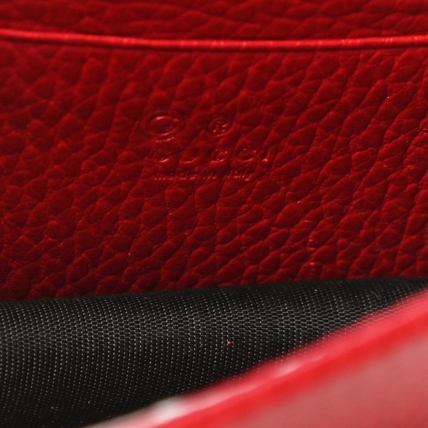 Dollar Calfskin Interlocking G Chain Wallet Red