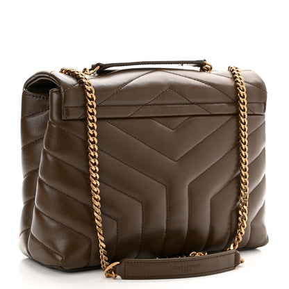 Saint Laurent Calfskin Y Quilted Monogram Small Loulou Chain Satchel Taupe 3 of 10