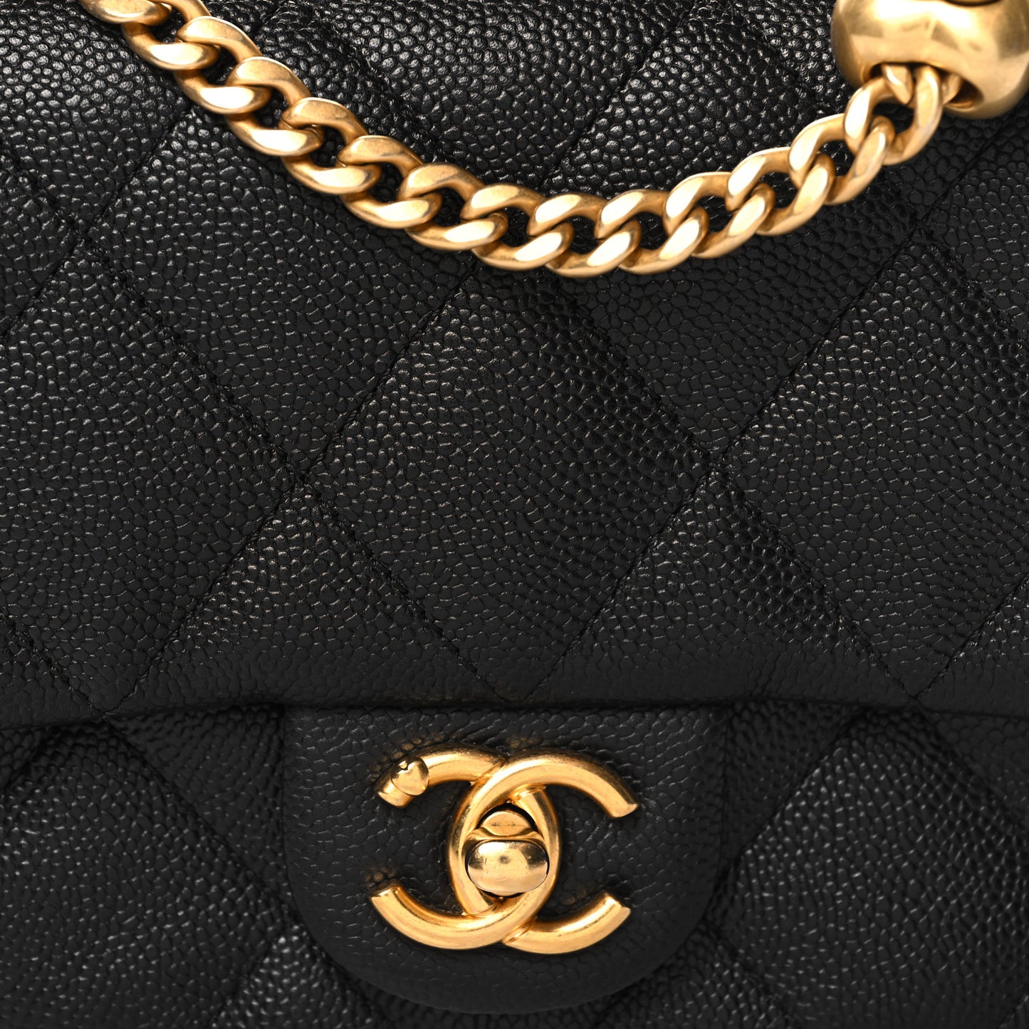 Caviar Quilted Mini Sweetheart Flap Black