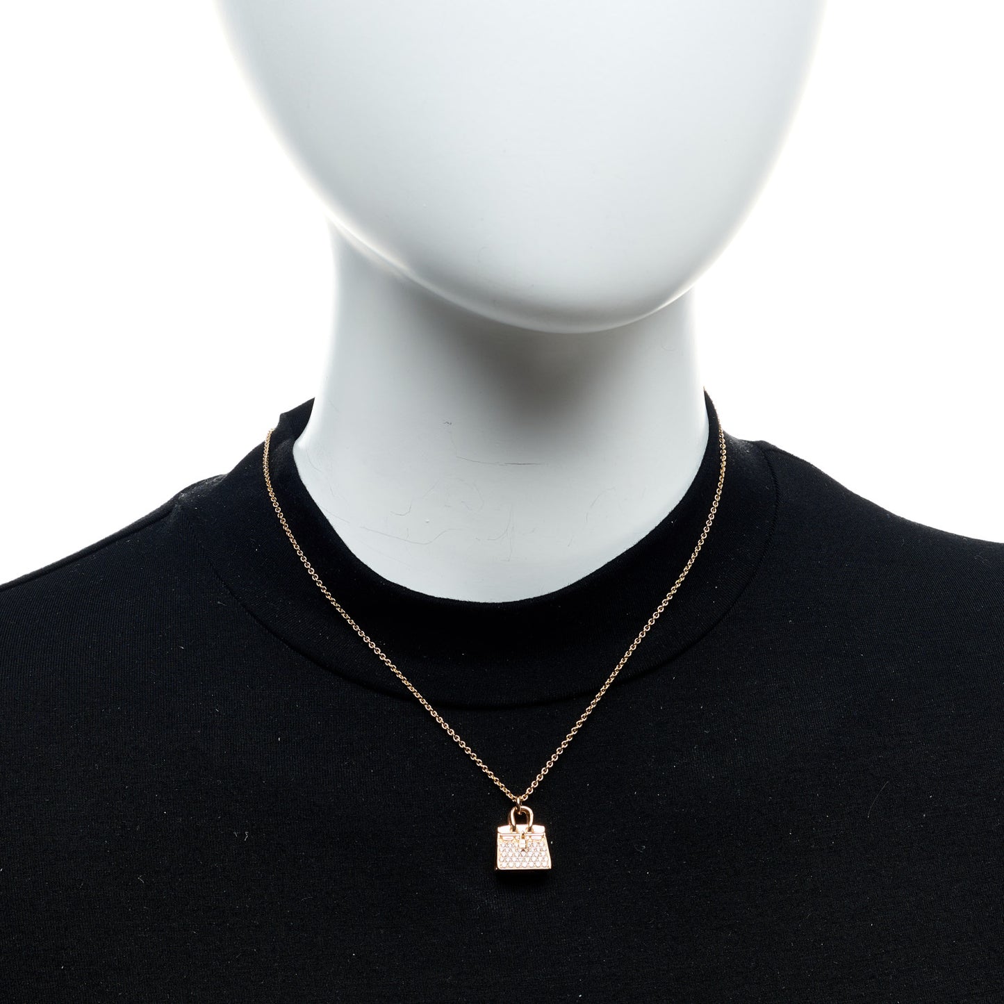 18K Rose Gold Diamond Birkin Amulettes Pendant Necklace