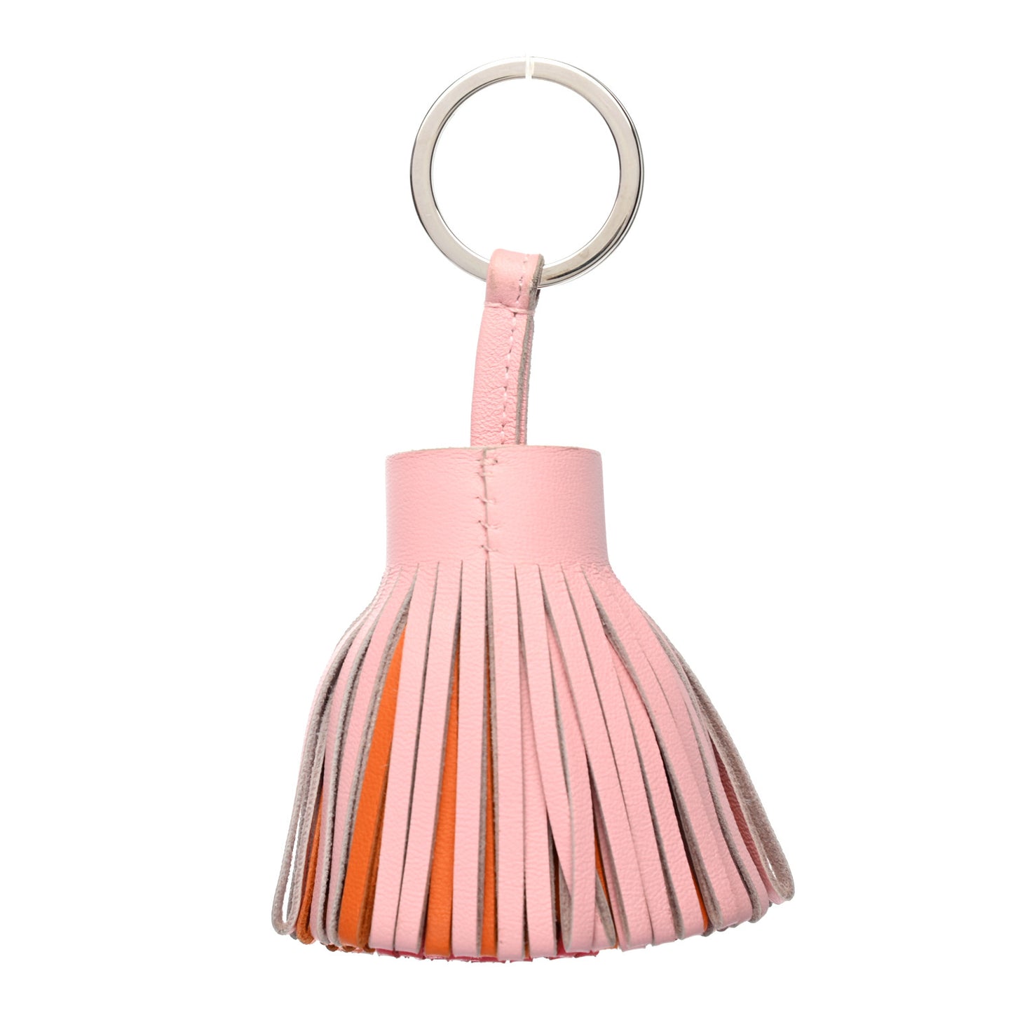 Lambskin Tri-Color Carmen Tassel Key Holder Rose Sakura Orange Bougainvillea