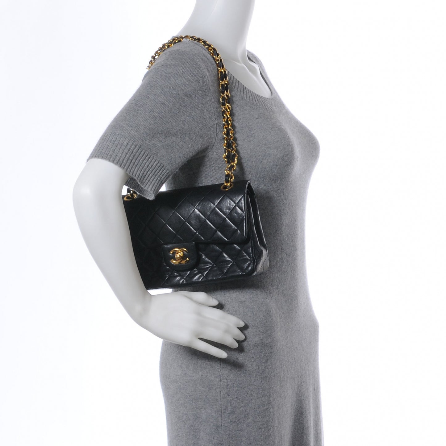 Lambskin Small Double Flap Black