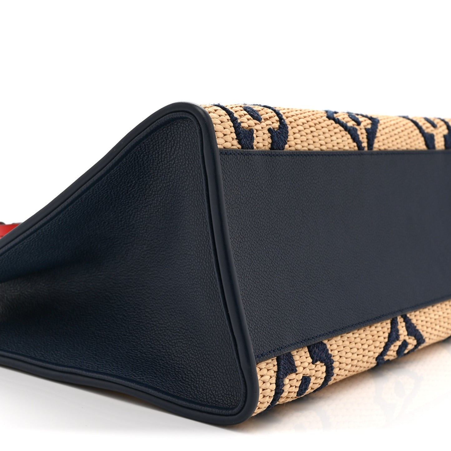 Raffia Calfskin Monogram Giant Onthego MM Blue