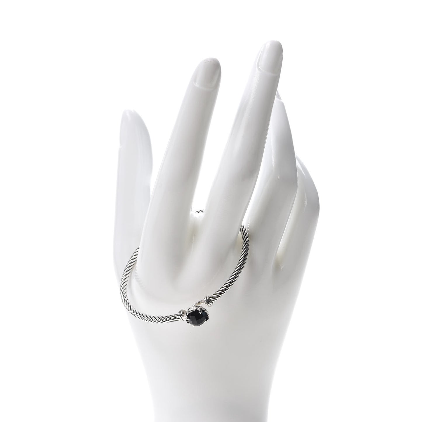 Sterling Silver Black Onyx 3mm Chatelaine Bracelet